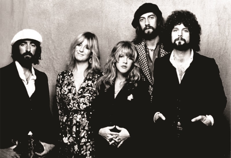 Fleetwood Mac: John McVie, Christine McVie, Stevie Nicks, Mick Fleetwood y Lindsey Buckingham en 1975