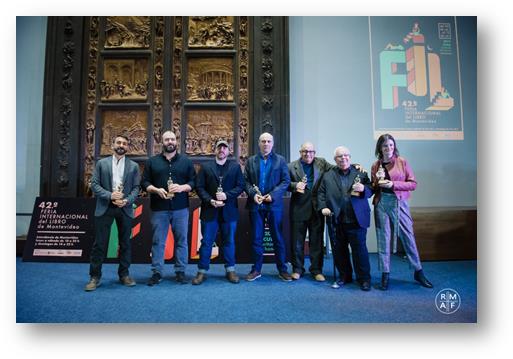 Ganadores de los Premios Bartolomé Hidalgo 2019. Foto: Cámara Uruguaya del Libro.